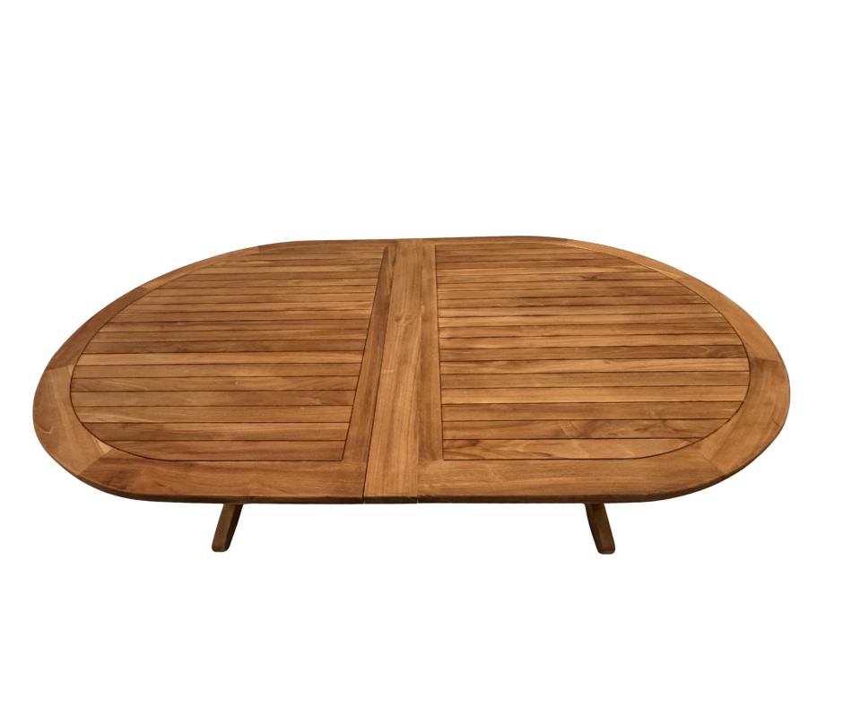 Teak Expanding Oval Dining Table