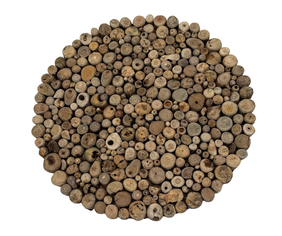 Stone Effect Round Wooden Wall Art