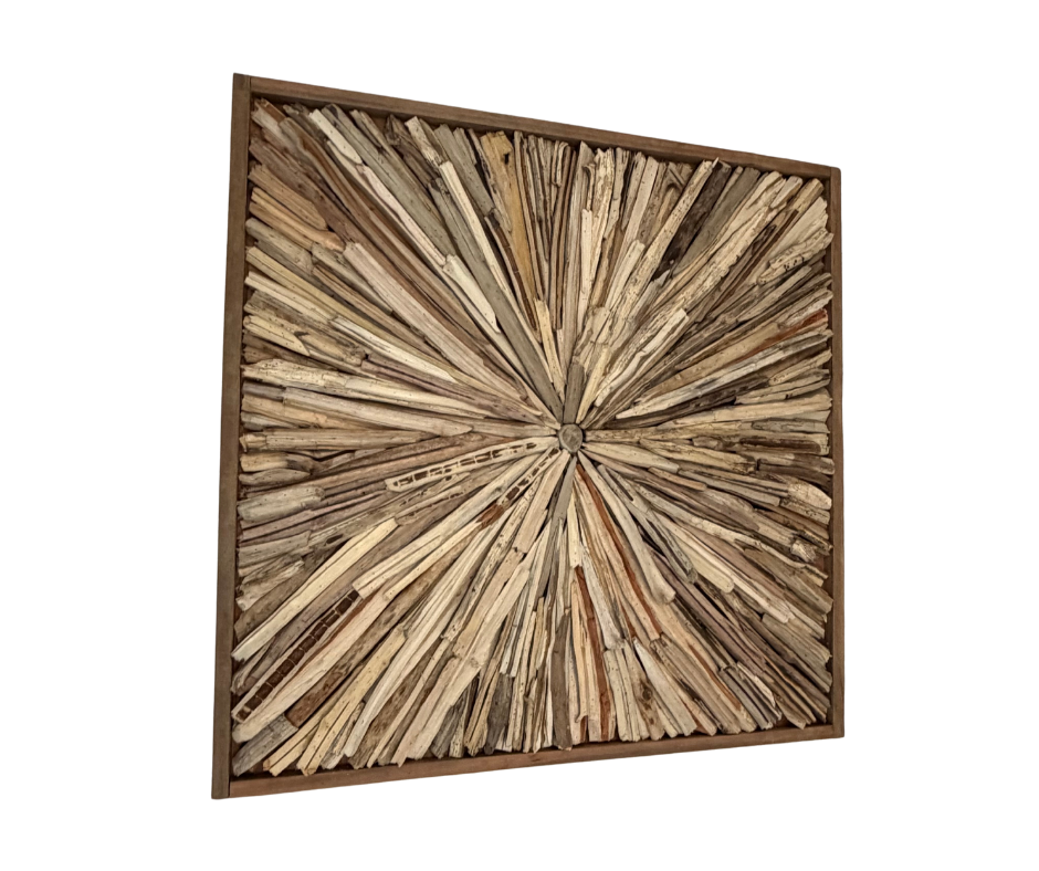 Leaf Effect Wooden Wall Art