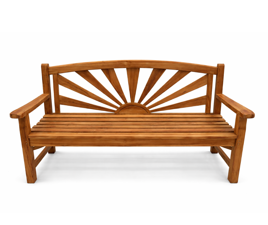 Sunburst Teak Garden Bench