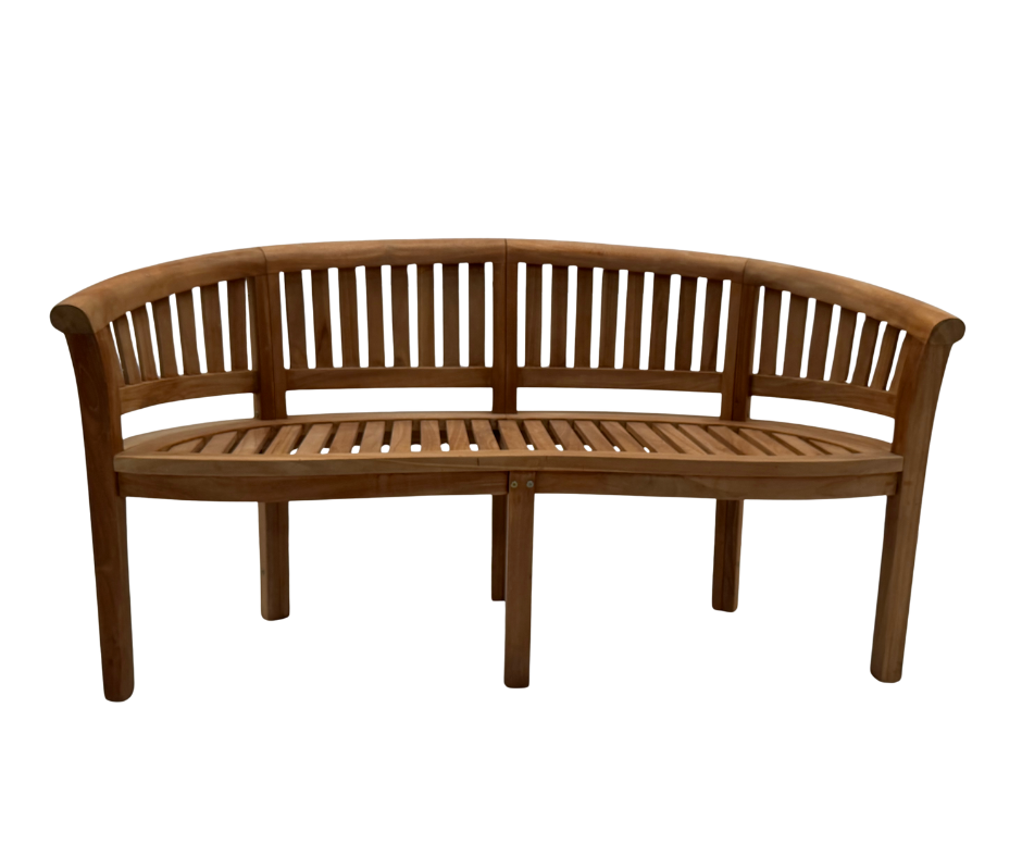 Crescent Teak Garden Bench