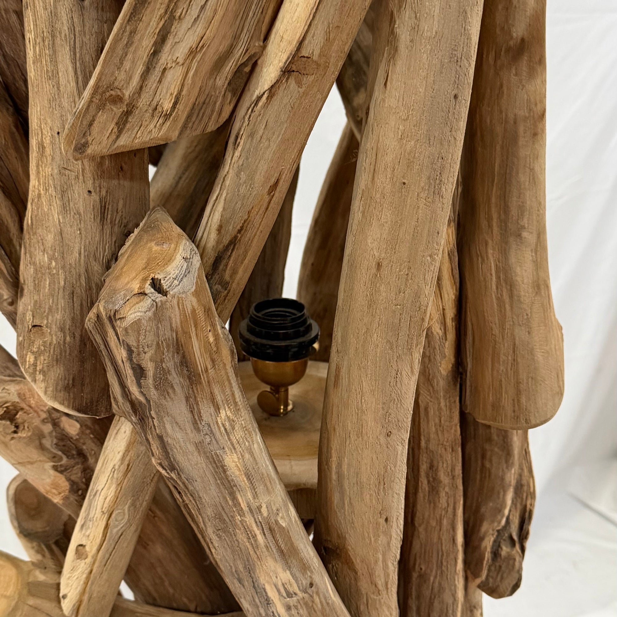 Freestanding Driftwood Sculpture with Central Light Fitting
