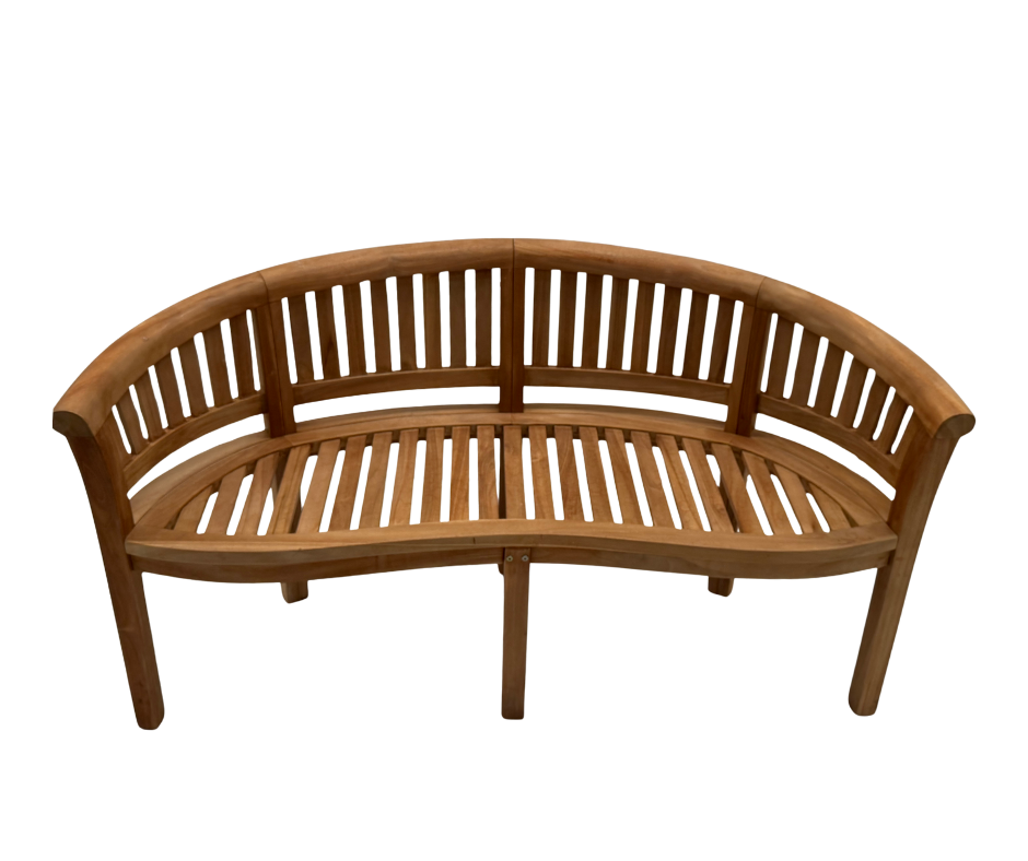 Crescent Teak Garden Bench