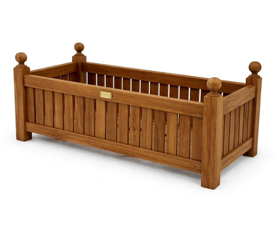 Teak Oblong Wooden Planter