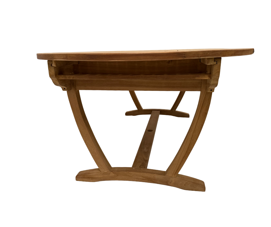 Teak Expanding Oval Dining Table