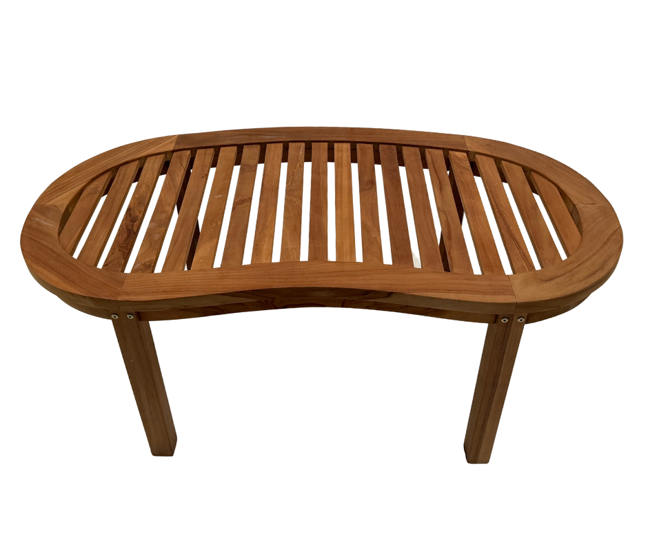 Teak Oval Coffee Table With Slatted Top