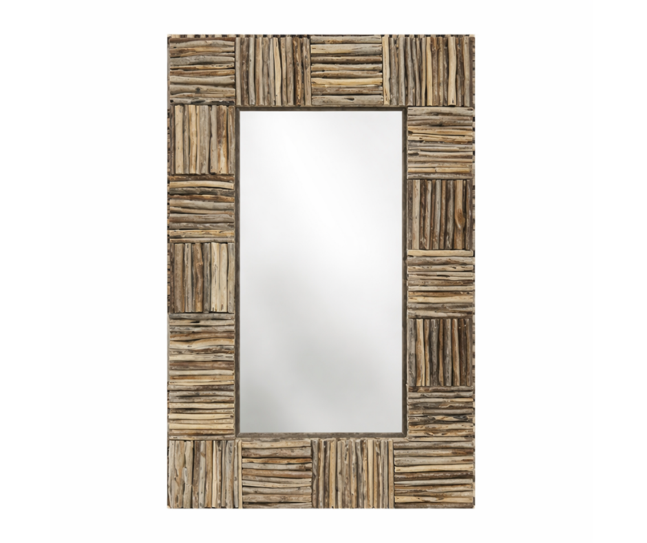 Stone Effect Rectangular Wall Mirror