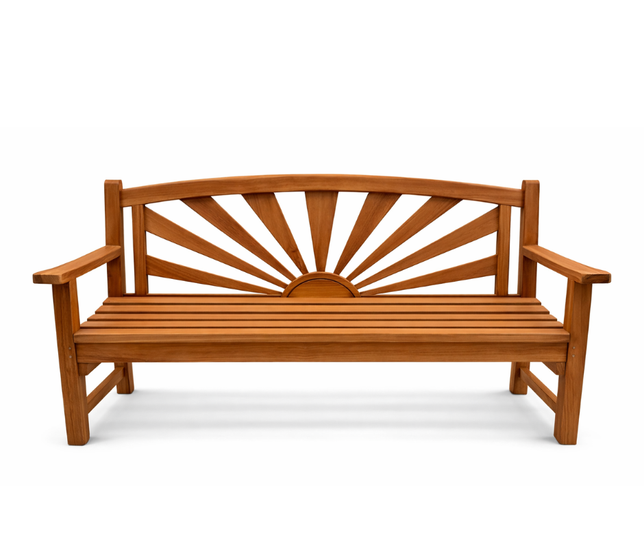Sunburst Teak Garden Bench