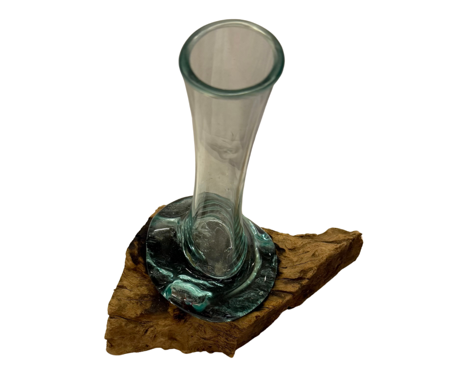Driftform Glass Vase on Driftwood